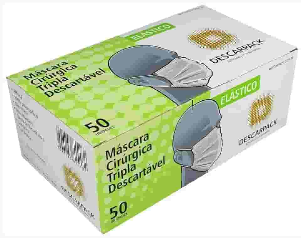Máscara Branca com Elástico Descarpack 50und