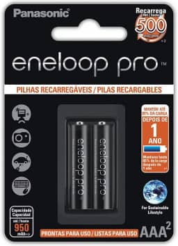 Pilha Recarregável PRO AAA, Eneloop, BK-4HCDE/2BB, Azul