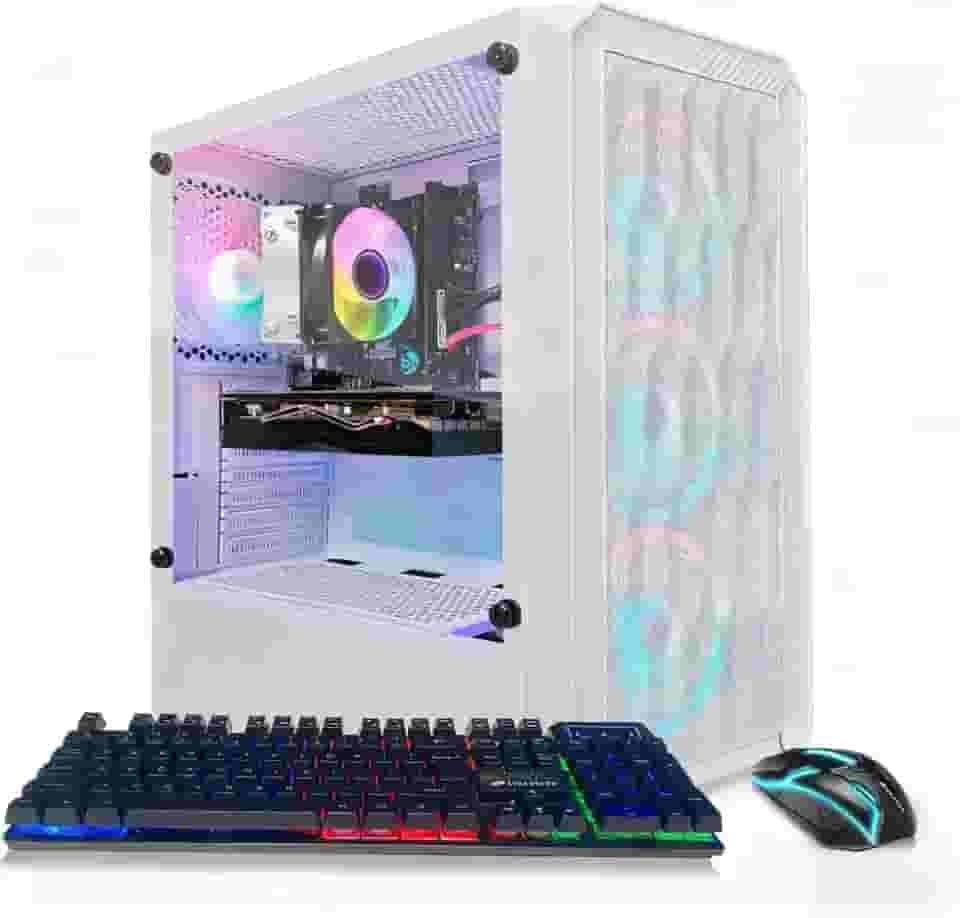 STGAubron PC Desktop para jogos, Radeon RX 580 8G GDDR5, Intel Core i5-9400F até 4.1GHz, 16G DDR4 Memory, 1T SSD, 600M WiFi, BT 5.0, RGB Fan x 4, Teclado RGB e Mouse Pad, W11H64