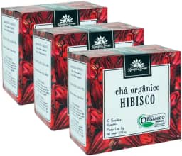 Kampo de Ervas, Kit 3 Chá Hibisco Orgânico 10 sachês por caixa Kampo de Ervas
