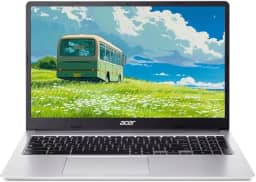 acer Chromebook 315, laptop com tela FHD de 15,6 polegadas, Intel Celeron N4500, 4 GB RAM, 64 GB eMMC, webcam, Chrome OS, prata pura, capa protetora incluída, cartão SD TWE de 64 GB