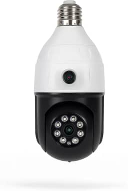 Câmera De Segurança Tipo Lâmpada Wi-Fi Full HD 360° - Lente Dupla Visão Noturna Áudio Bidirecional Detecção De Movimento