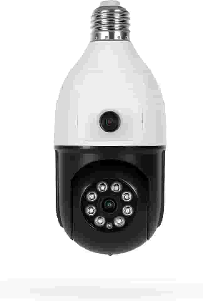 Câmera De Segurança Tipo Lâmpada Wi-Fi Full HD 360° - Lente Dupla Visão Noturna Áudio Bidirecional Detecção De Movimento