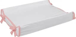 Trocador Americano Bebe Comoda Fralda Com Abas Impermeavel Anatomico Com Capa Plástica Microfibra Macia Branco Com Rose Gold (65cm x 45cm)