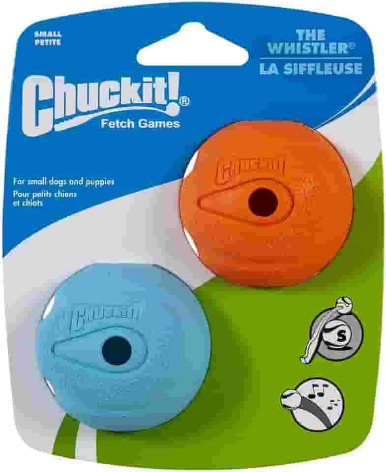 Bola para cães Chuckit The Whistler, pequeno, 5 cm, para cães de até 9 kg, pacote com 2