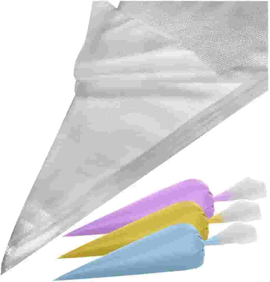 100 Sacos de Confeitar Descartáveis Médio Resistente Profissional Confeitaria Bolo Chantilly Cupcake Uso Doméstico Prático Kit Econômico Fácil de Usar Ideal para Uso Doméstico ou Profissional