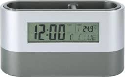 Relógio Eletrônico Digital LCD Com Calendário Perpétuo, Visor De Temperatura E Porta-caneta Inovador