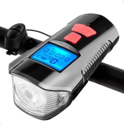 Farol De Bike Lanterna Led Buzina Sinalizador Velocímetro Digital Usb Recarregavel Mundo Compras
