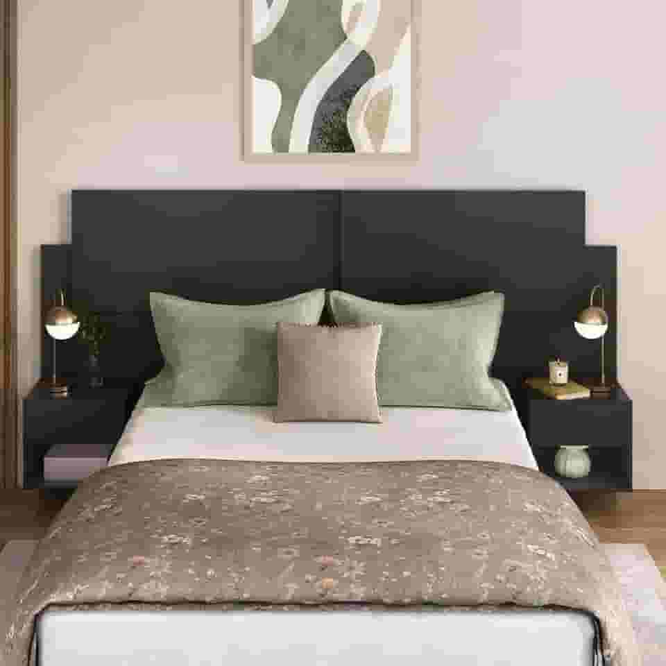 Cabeceira Casal/queen com 2 Mesas de Cabeceira 232cm Multimóveis Mp4317 Preto