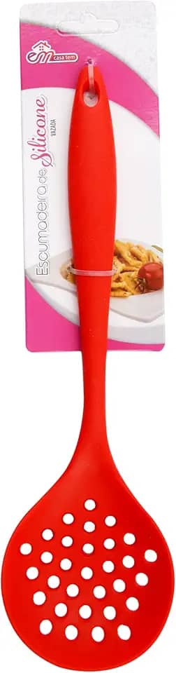 ESCUMADEIRA DE SILICONE 28,5 X 8,3 X 5CM VERMELHO - CM48, MARCA: EM CASA TEM