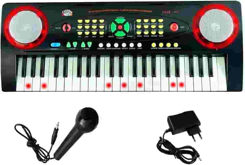Kit Teclado Musical Kids CKKB44 44 Iluminadas + Microfone