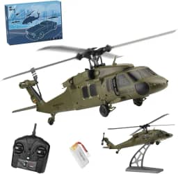 WL K170 RC Helicopter for Adults, UH-60L 170 Size 2.4G 4CH Flybarless Remote Controlled Aircraft Plane with Display Stand and Helipad, One-Key Takeoff/Landing, Outdoor Hobby RC Model