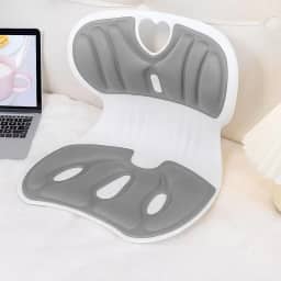 Assento Ergonômico para Cadeira com Apoio Lombar e Alívio de Dor no Cóccix, Almofada Ortopédica para Postura Correta, Espuma Premium de Alta Densidade, Uso em Escritório, Casa ou Carro (Cinza)