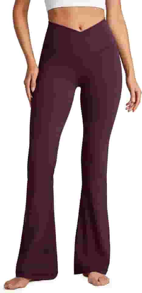 Leggings Flare para Mulheres Cintura Alta V Cruz Bootcut Bell Bottoms Calças de Yoga Butterluxe 31 polegadas