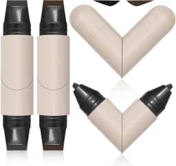 Carimbo de delineador, 2 peças de caneta delineadora rotativa de ponta dupla, caneta delineadora dobrável à prova de manchas à prova d'água para iniciantes, ferramenta de delineadores rápida e fácil