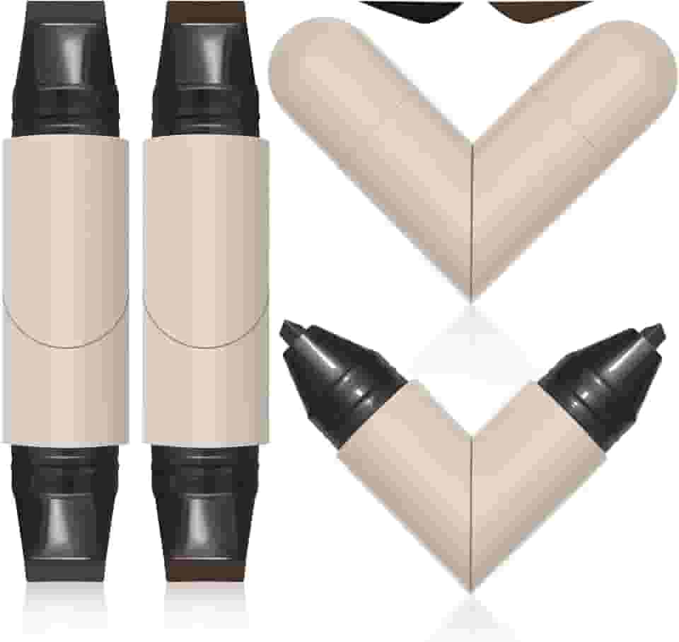Carimbo de delineador, 2 peças de caneta delineadora rotativa de ponta dupla, caneta delineadora dobrável à prova de manchas à prova d'água para iniciantes, ferramenta de delineadores rápida e fácil
