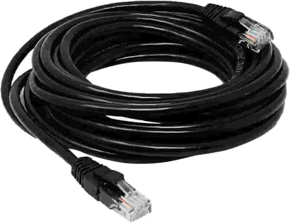 Cabo de Rede PlusCable Preto 5Metros PC-ETHU50BK Cat.5E Patch Cord - Conectores RJ45 Capa de PVC