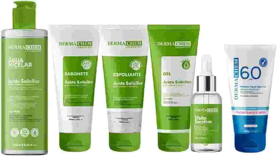 Kits Skincare Limpeza de Peles Oleosas Salicilico Anti Acne Protetor Solar