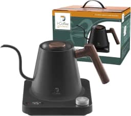 iCoffee Chaleira Elétrica de Pescoço de Ganso 600ml - 900W, Controle de Temperatura 40-98°C, Aço Inoxidável 304, para Café Pour Over e Chá, 127V