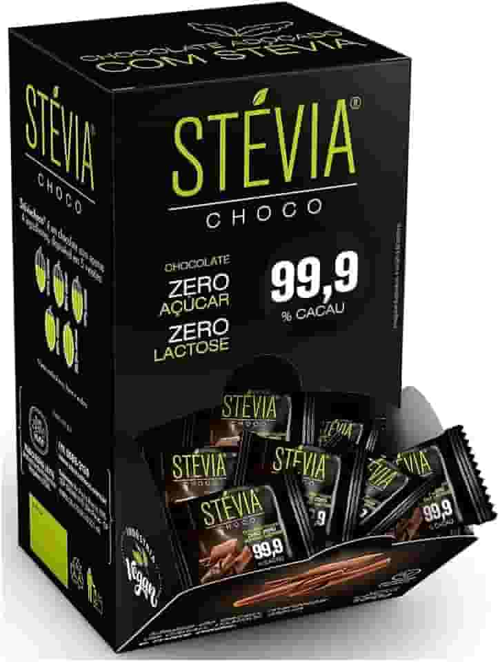 Chocolate 99,9% Cacau Zero Açúcar Zero Lactose 30x5g - Steviachoco