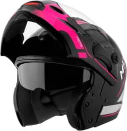 Capacete de Moto Mixs MX Captiva Route Brilhante Com Viseira Interna Solar Óculos de Sol Articulado Escamoteável Robocop Cinza Com Cinza