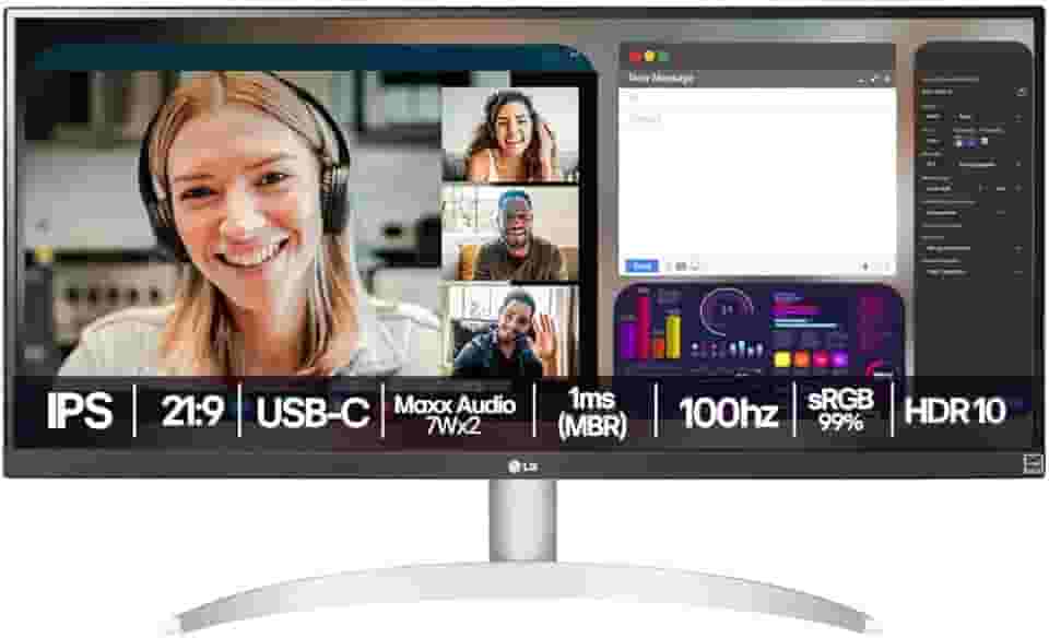 Monitor LG UltraWide™ - Tela IPS de 29', 21:9, USB-C, 7Wx2 MaxxAudio®, sRGB 99%, 100Hz - 29WQ600B