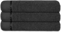 Kit 3 Toalhas Banhao Gigante Glamour 500g - Super Macia (Preta)