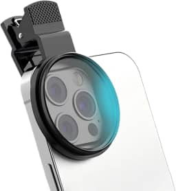 Lente de câmera de telefone de 52 mm com clipe CPL com filtro polarizador, compatível com iPhone, Samsung, reduz o brilho e os reflexos