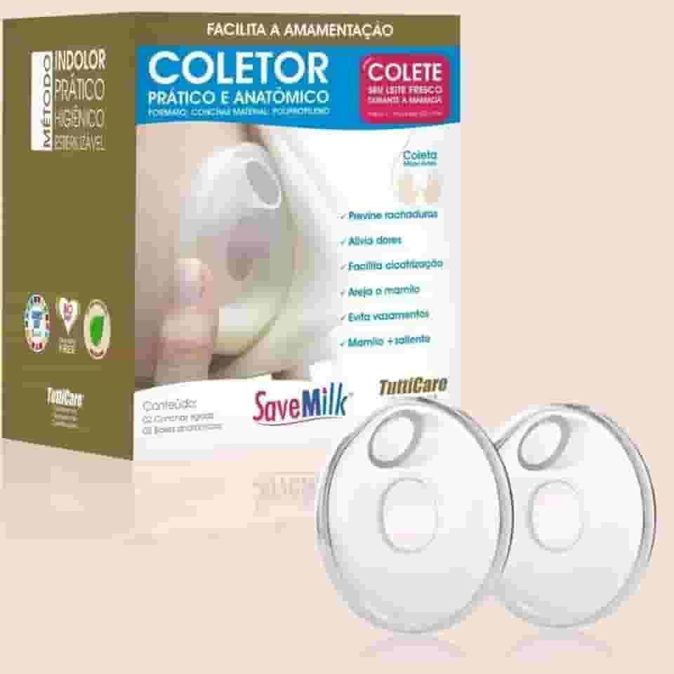 Kit Com 2 Conchas Pós Parto Amamentação Indolor Base Rígida Mamatutti SaveMilk - Protege os seios e evita o desmame.
