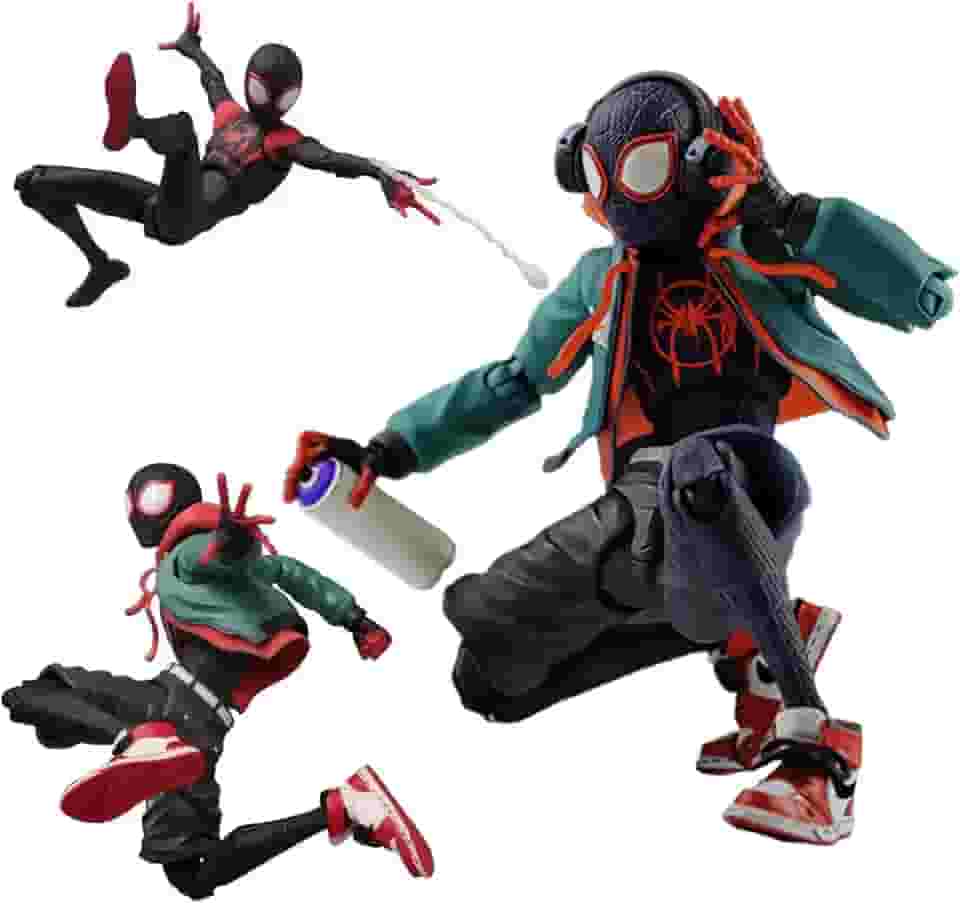 Spider Mαn: Into The Spider-Verse Miles Morales Sentinel SV Super Heroes 6 polegadas / 16 cm Articulações Móveis Figura de Ação Modelo Colecionável Ornamentos Conjunto Caixa de Brinquedo