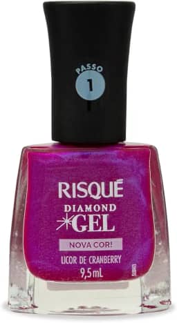 Risqué Esmalte Diamond Gel Licor de Cranberry Metálico 9,5ml