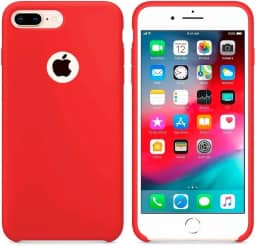 Case Capa Capinha Silicone Aveludado pra iPhone 7 Plus e 8 Plus Vermelho