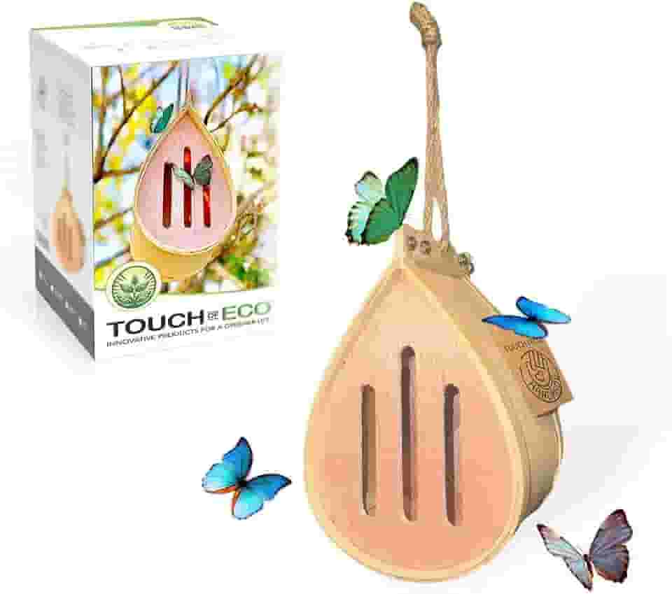 GardeningProducts4Less Palácio Polinizador - Casa de Borboletas Suspensa de Madeira, Habitat Natural para Atrair Borboletas para O Seu Jardim E Quintal