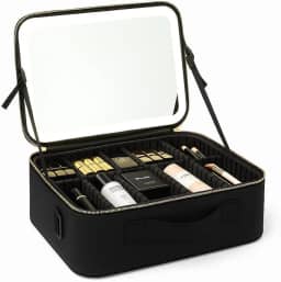 Maleta de Maquiagem com Espelho LED Iluminado, Organizador Portátil, Resistente e Perfeita para Viagens e Uso Diário Beleza, Praticidade e Estilo ao Seu Alcance JHJ