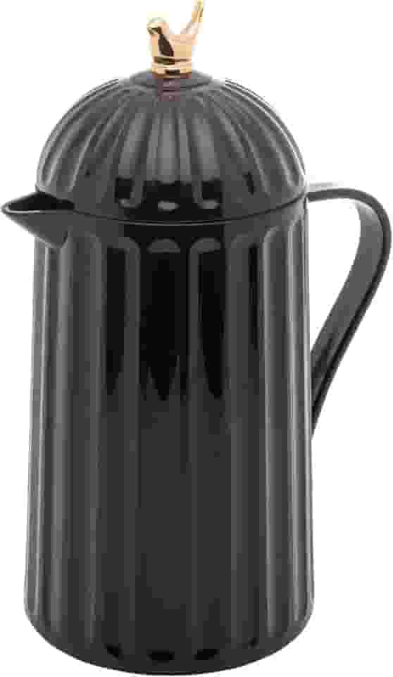 WOLFF Garrafa Térmica de Plástico Bird Preta 600ml - Enxoval - Organização - Decoração - Cozinha - Mesa Posta - Utilidades Domésticas - Perfeita Para Café e Chá