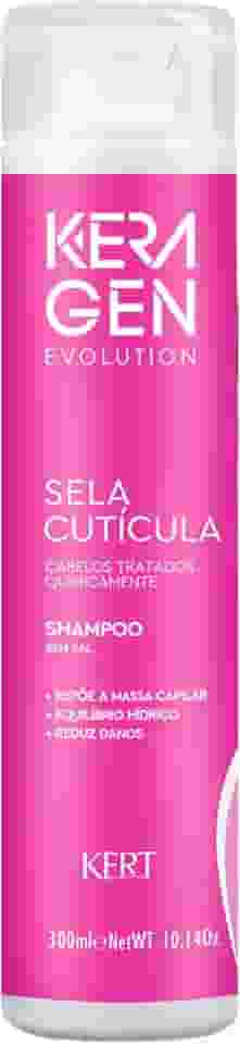 Keraton, Shampoo para cabelos, Tratados quimicamente, Nutri Color, Sela Cutícula, Evolution, Keragen, 300ml, Rosa