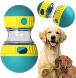 Rota da Bola® - Brinquedo Interativo para Cães - Dispenser Saída Ajustável de Petiscos ou Ração, Rolo Transparente, Brinquedo Enriquecimento Mental, Desperta Instinto e Diversão Pet (VERDE E AMARELO)