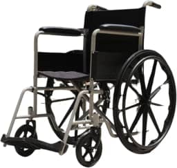 Cadeira de Rodas Dobrável Leve Resistente Fácil de Transportar em Aço Carbono 46 cm Suporta Até 110 kg - Procirúrgica