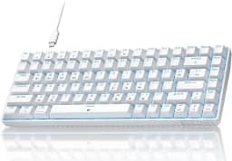 Teclado para jogos TMKB T84SE, teclado mecânico para jogos 75% com interruptor vermelho linear, retroiluminação LED azul gelo, USB-C destacável, anti-fantasma completo para jogos/digitação/PC/laptop