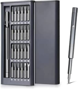 Kit Conjunto de Chave de Fenda Phillips torx 24 em 1 com Ponta Magnética Chave Mestra em Metal Precisão Ideal para Reparos em Celulares Notebooks Relógios Drones e Eletrônicos em Geral Linha Premium