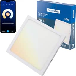 Tramontina Plafon Smart LED Quadrado de Sobrepor 18W Inteligente Wi-Fi + Bluetooth e função de geolocalização - Compatível com Alexa e Google Assistente