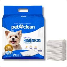 Tapete Higiênico 60x55cm Pet Clean Premium Cães Cachorro Xixi Ultra Absorção com Gel Super Absorvente 30 Unidades