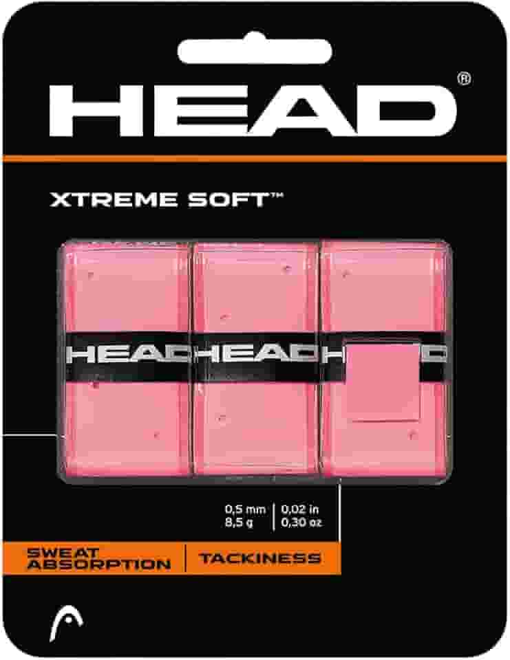 Head Xtreme Fita macia para raquete de tênis Overgrip Pacote com 3 unidades, branca, pacote EUA