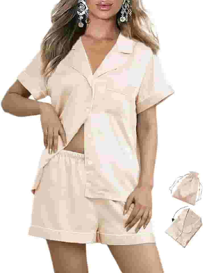 Conjunto de pijama feminino de cetim sedoso para madrinha de casamento, 3 peças, conjunto de pijama de seda