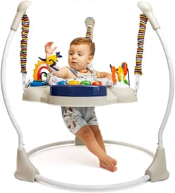Clingo Jumper Interativo para Bebês com 9 Atividades, Assento Giratório 360°, Altura Ajustável