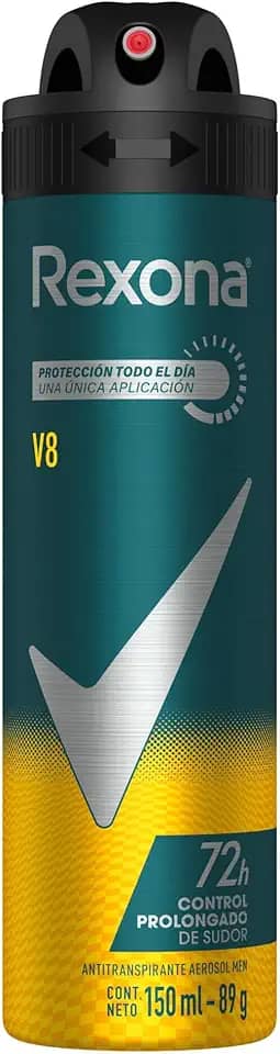 Rexona Desodorante Antitranspirante Aerosol Masculino V8 72 Horas 150Ml Branco (A Embalagem Pode Variar)