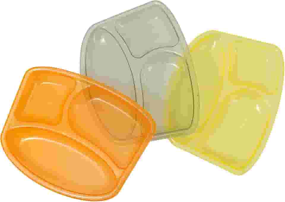 Clingo Prato Com Divisória Colors - Kit 3 Unid