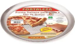 Forma Pizza Ital. 35 Furada Pá Alumínio Fortaleza Polido