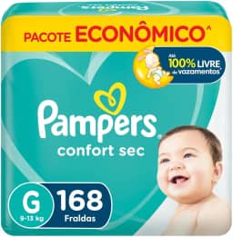 Fraldas Pampers Confort Sec G 168 Unidades, Pampers