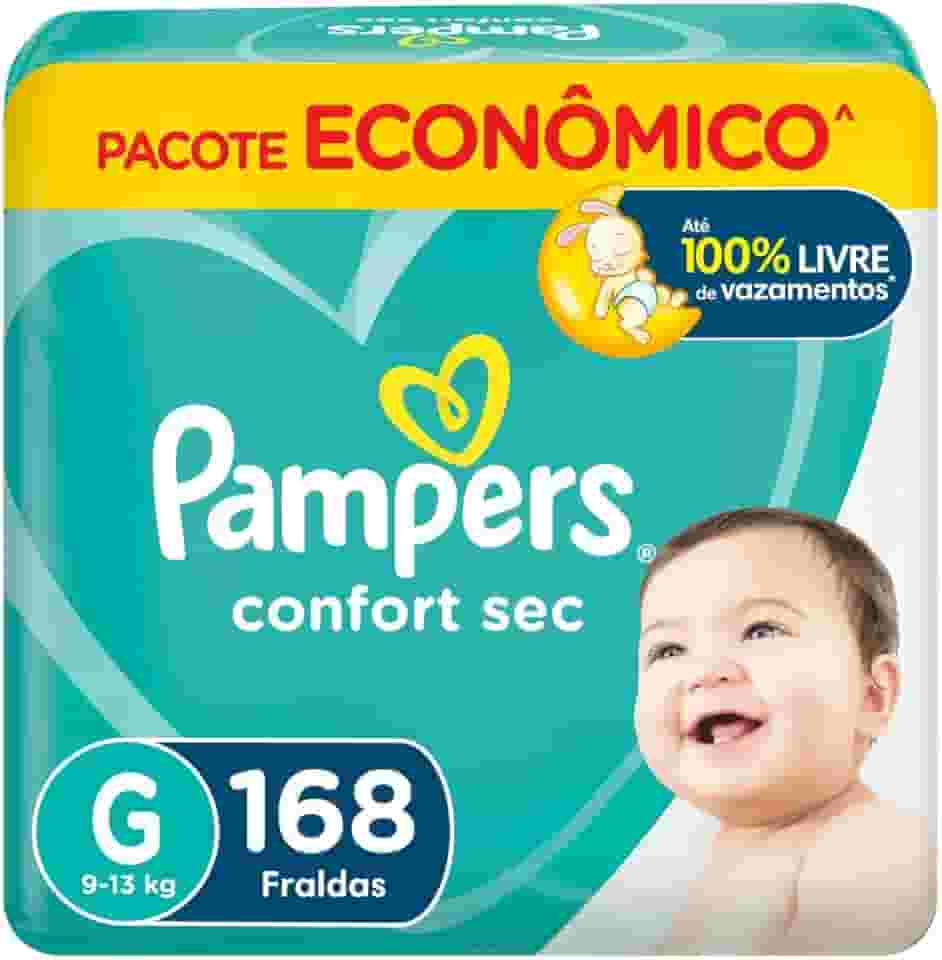 Fraldas Pampers Confort Sec G 168 Unidades, Pampers